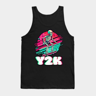 Skeleton Skateboarding Y2k Tank Top